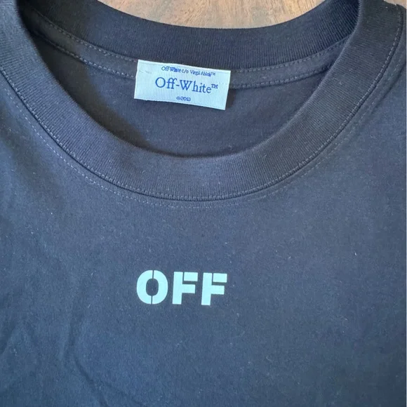 Off-White Black Short Sleeve Tee Minimalist Design Size M - READ DESCRIPTION - Picture 5 of 13